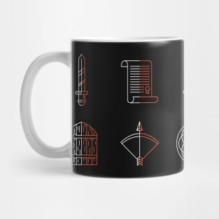 Dark Ages Knight Theme Symbols Icons Mug